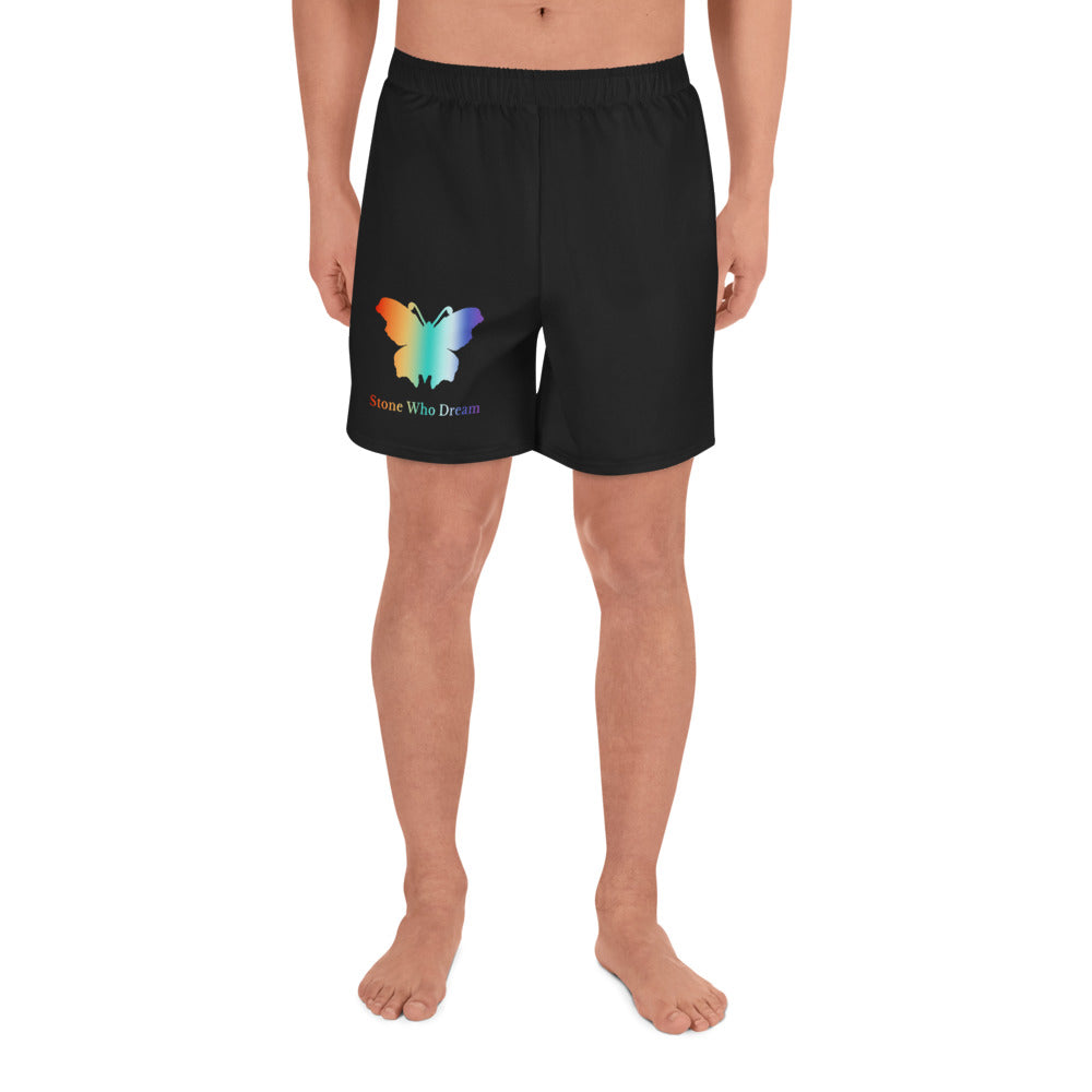 Logo collection｜Unisex Athletic Long Shorts｜Rainbow & Black