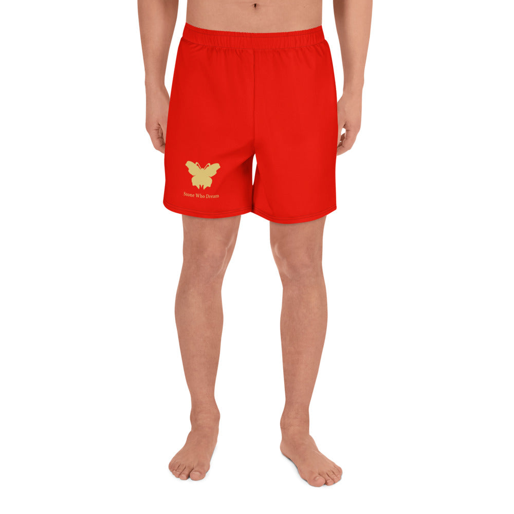 Logo collection｜Unisex Athletic Long Shorts｜Garnet red