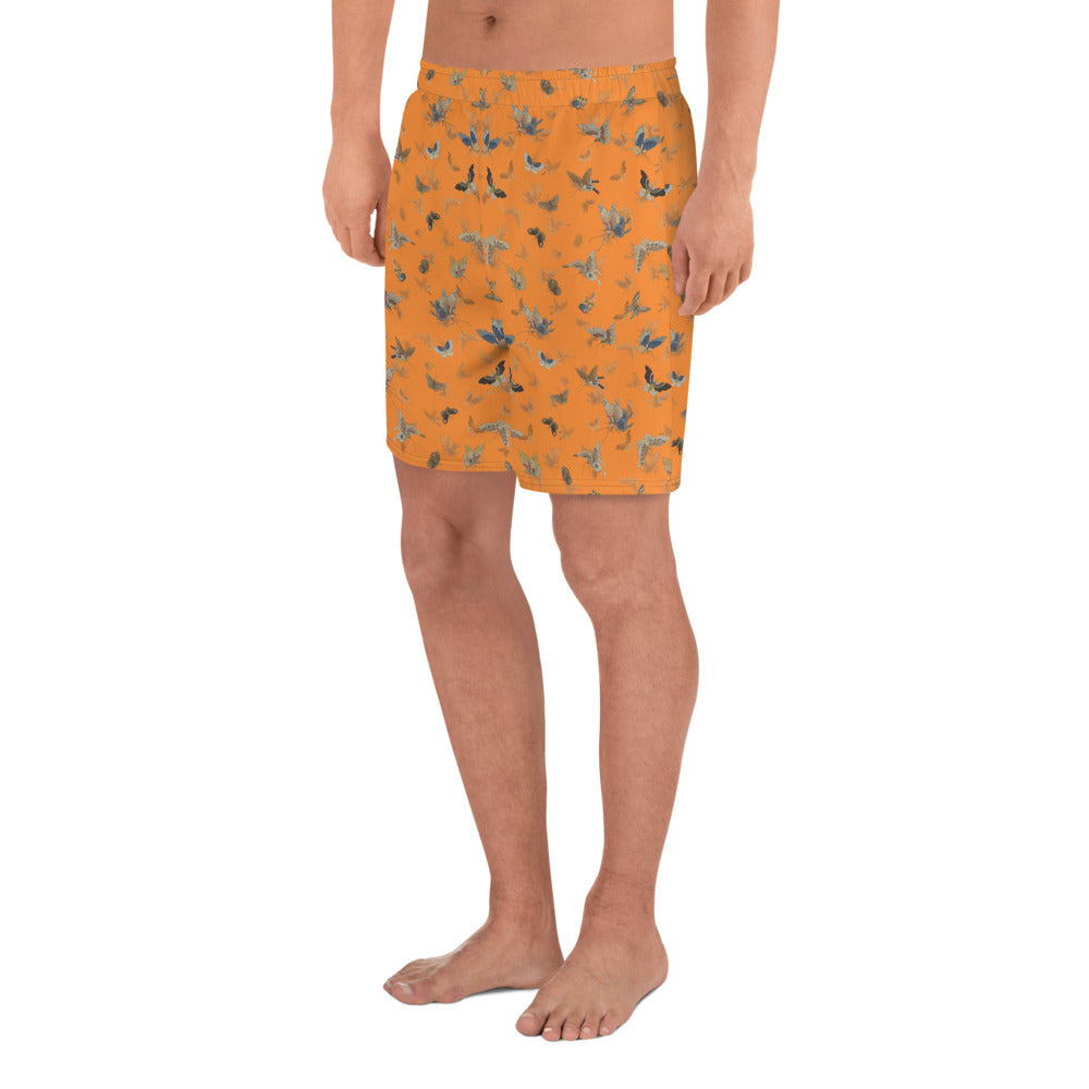 Butterfly dancing｜Unisex Athletic Long Shorts｜Orange