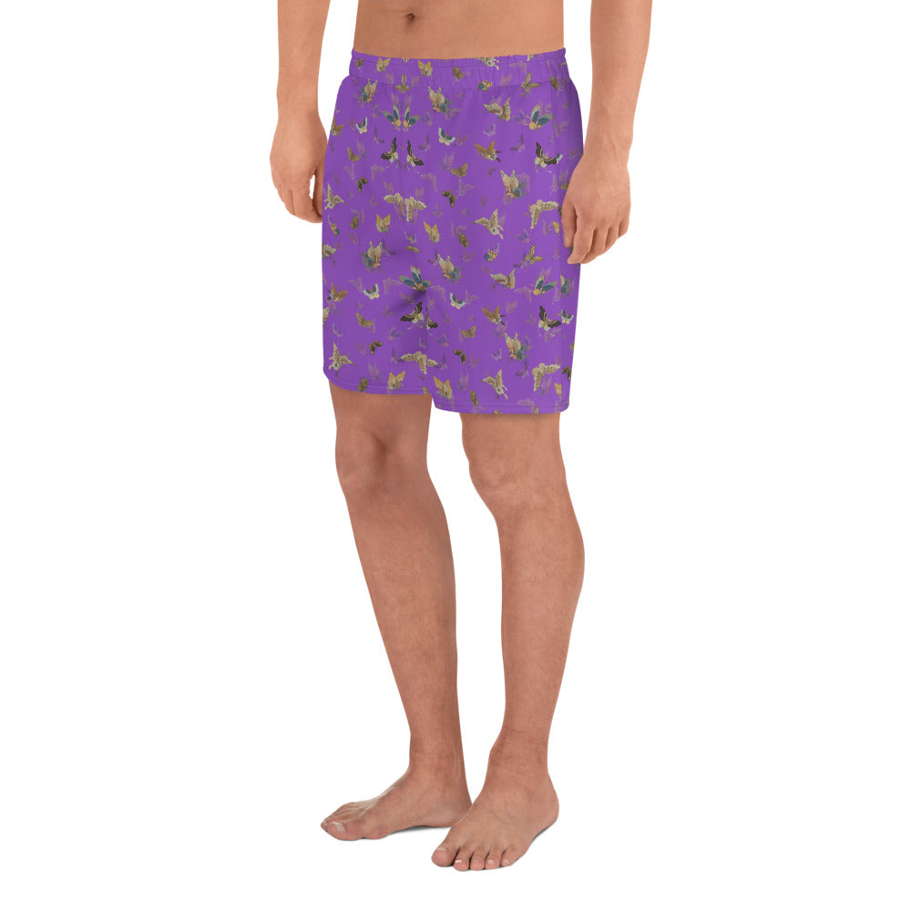 Butterfly dancing｜Unisex Athletic Long Shorts｜Purple