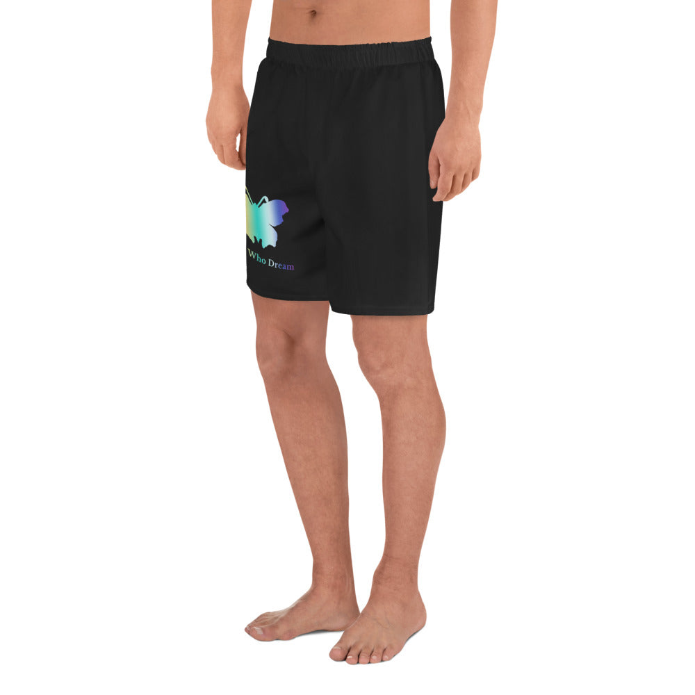 Logo collection｜Unisex Athletic Long Shorts｜Rainbow & Black