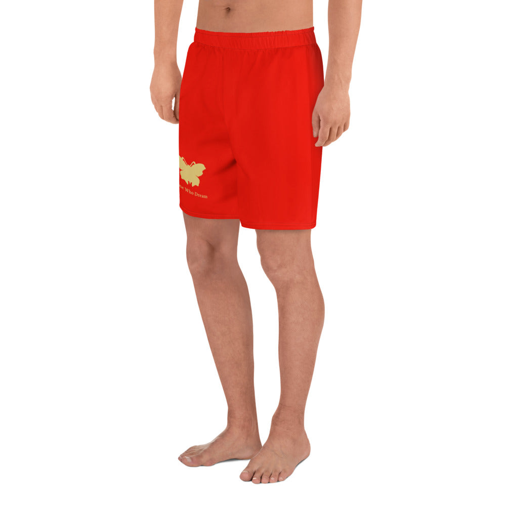 Logo collection｜Unisex Athletic Long Shorts｜Garnet red