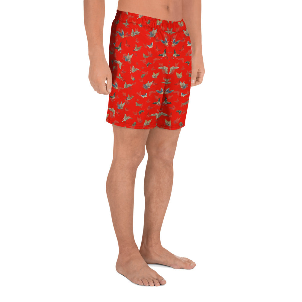 Butterfly dancing｜Unisex Athletic Long Shorts｜Garnet red