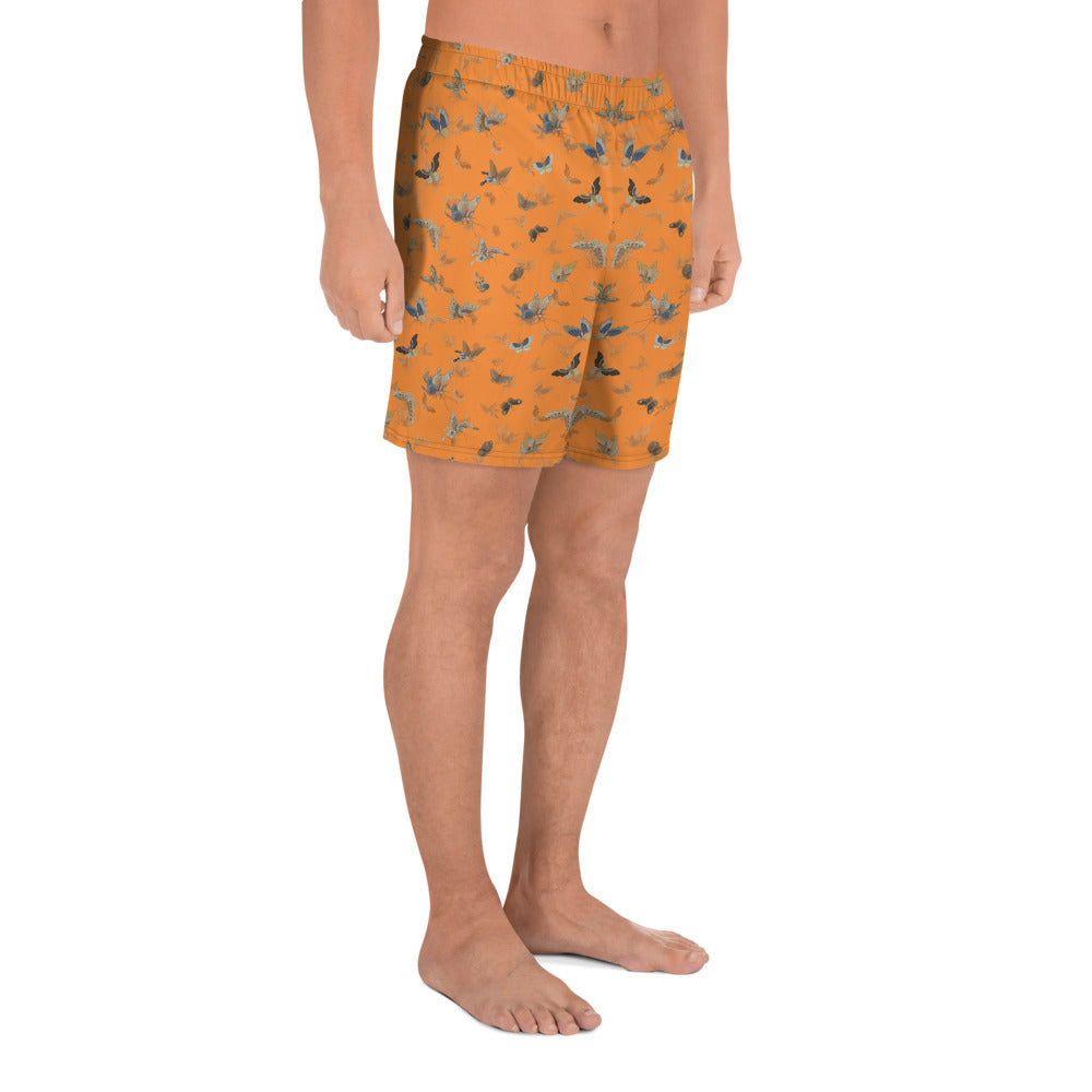 Butterfly dancing｜Unisex Athletic Long Shorts｜Orange