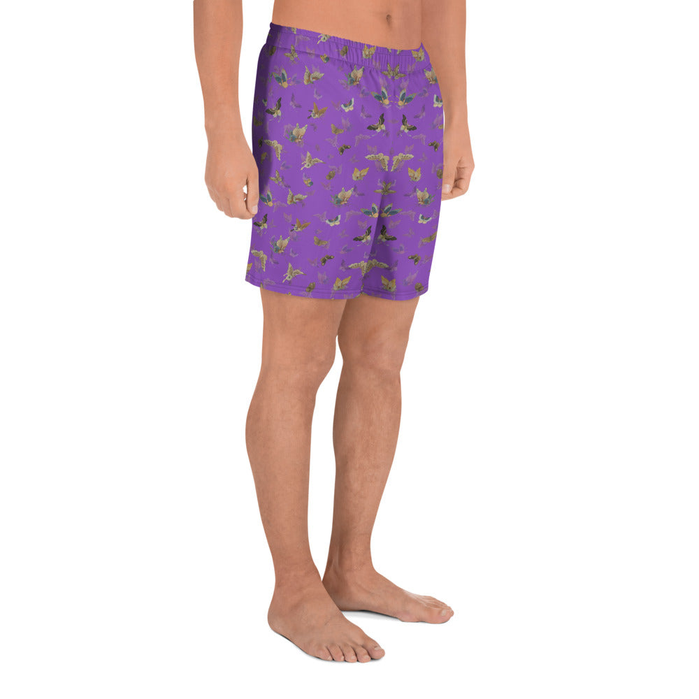 Butterfly dancing｜Unisex Athletic Long Shorts｜Purple