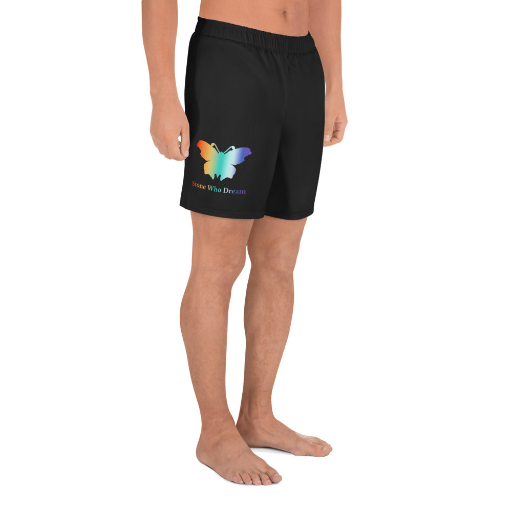 Logo collection｜Unisex Athletic Long Shorts｜Rainbow & Black