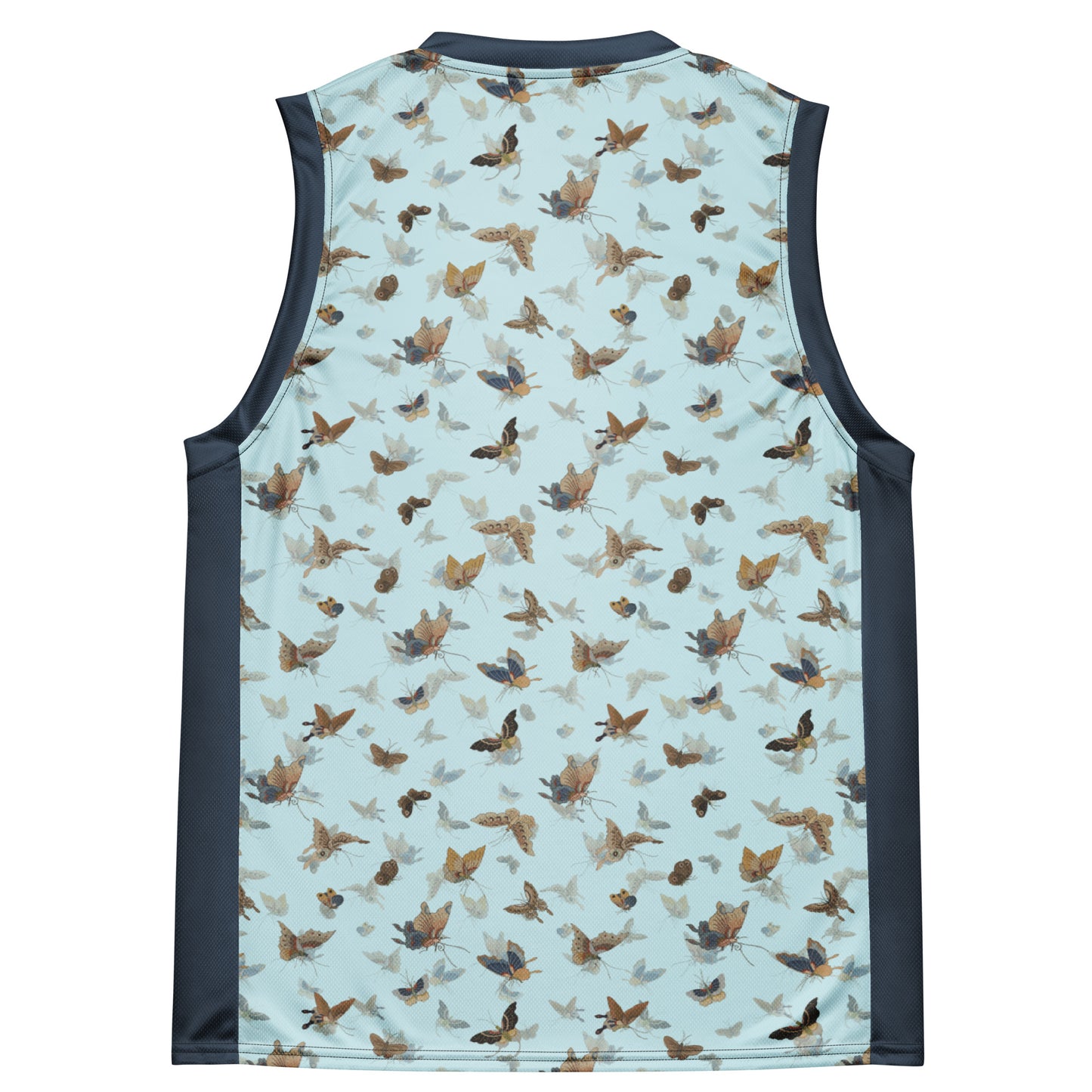 Butterfly dancing｜Recycled unisex basketball jersey｜Aqua blue