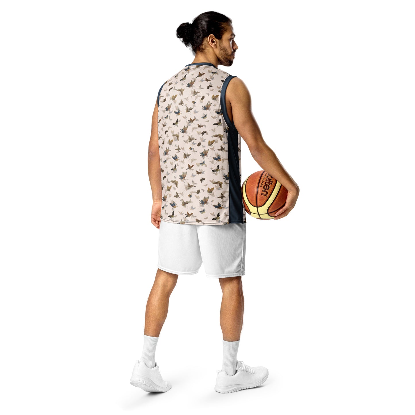 Butterfly dancing｜Recycled unisex basketball jersey｜Fish belly white