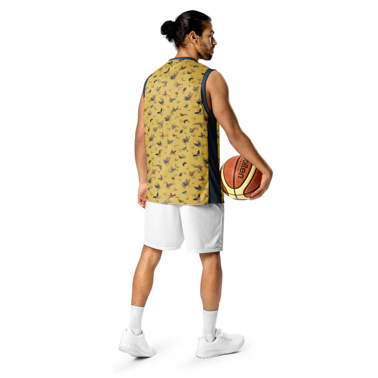 Butterfly dancing｜Recycled unisex basketball jersey｜Gold