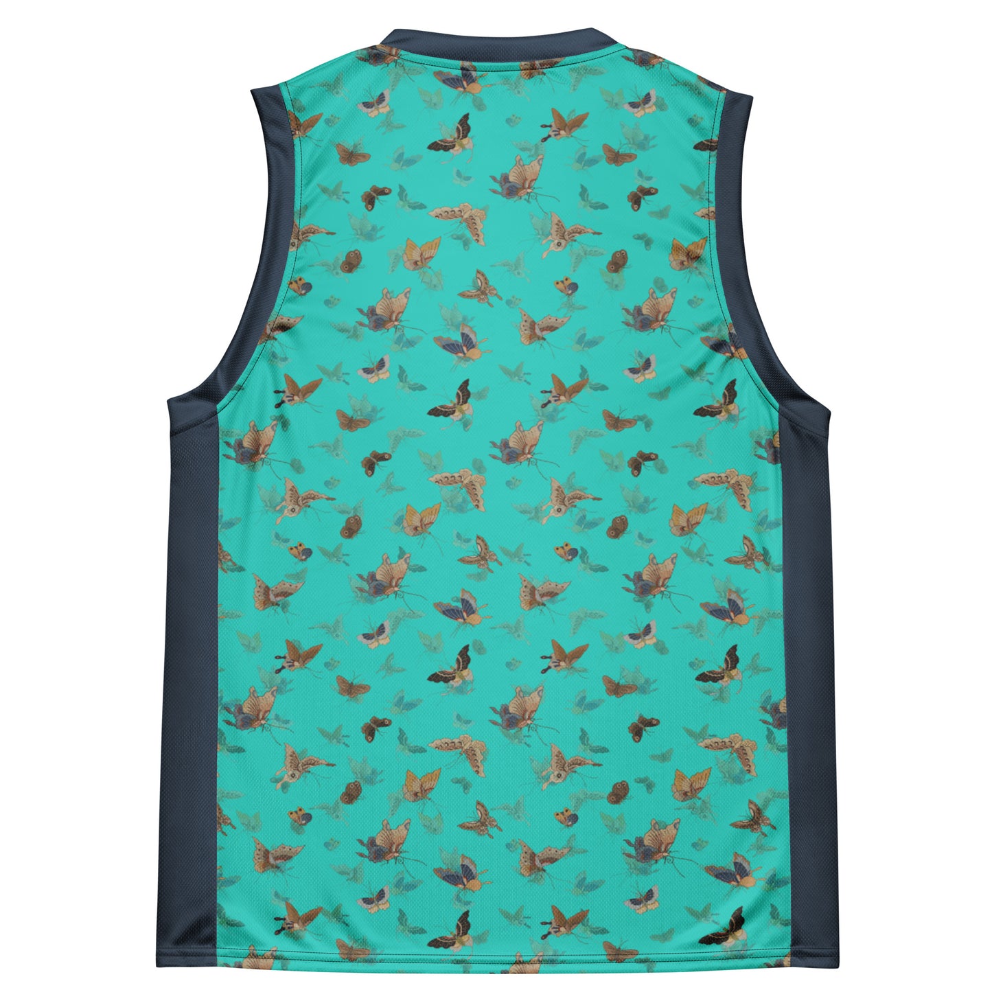 Butterfly dancing｜Recycled unisex basketball jersey｜Turquoise