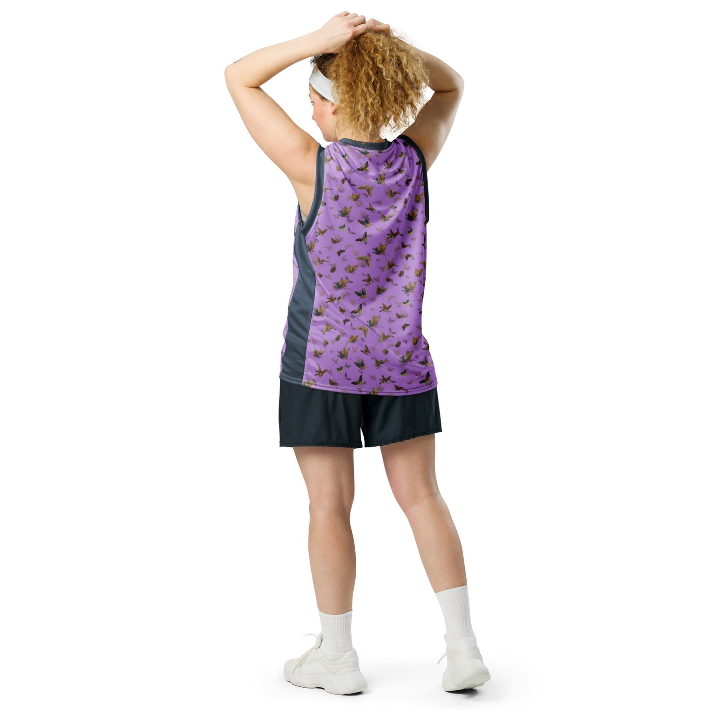 Butterfly dancing｜Recycled unisex basketball jersey｜Lilac