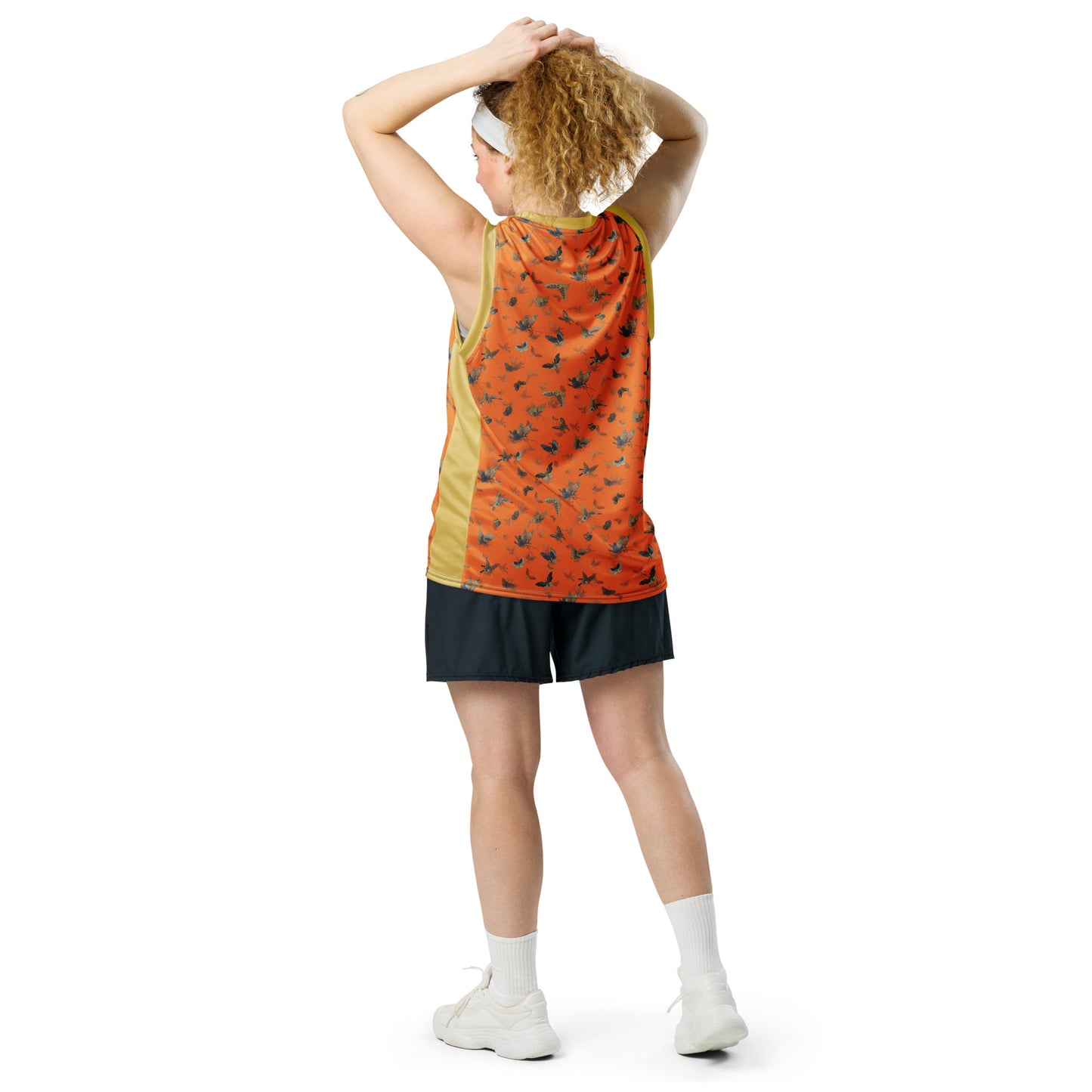 Butterfly dancing｜Recycled unisex basketball jersey｜Orange