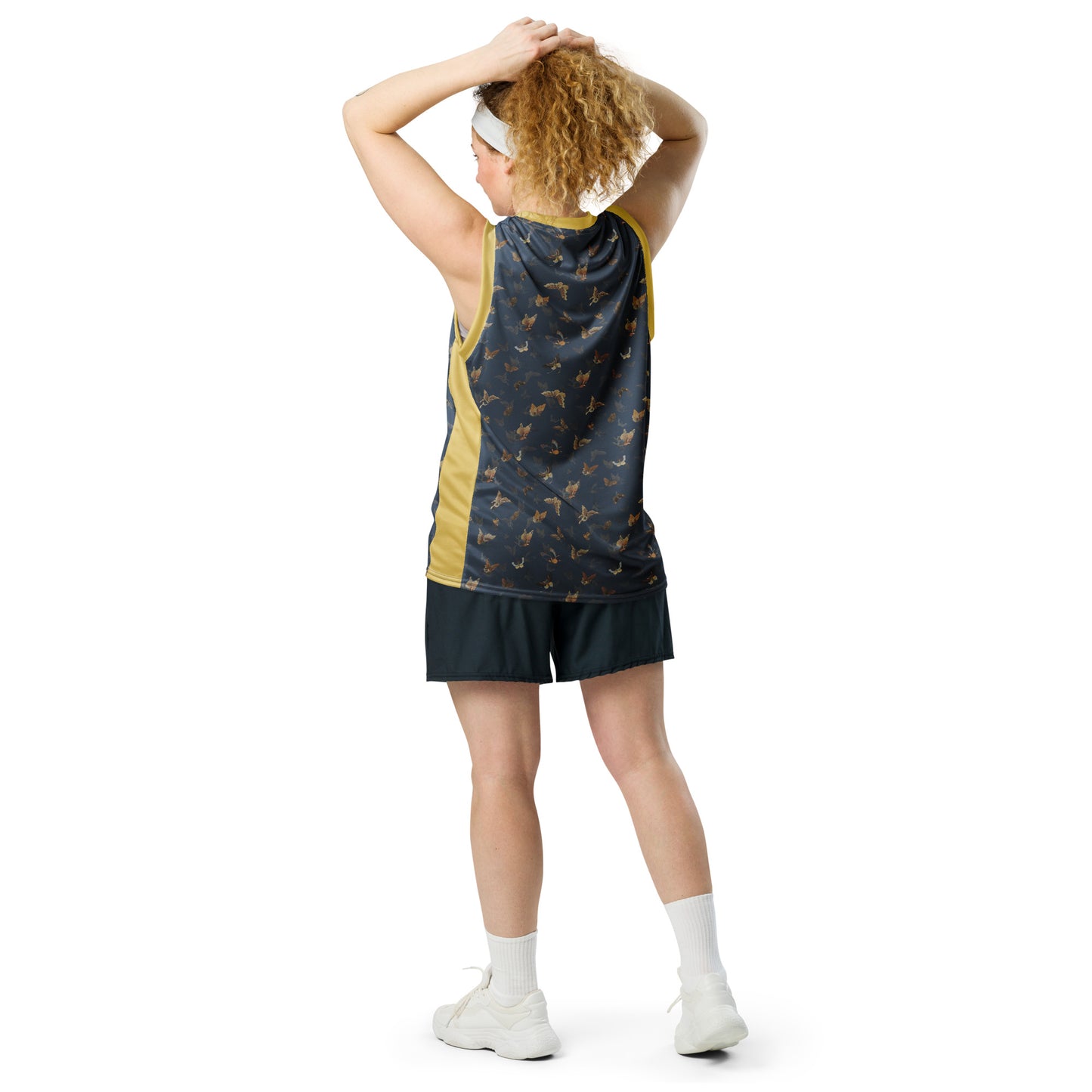 Butterfly dancing｜Recycled unisex basketball jersey｜Dark blue