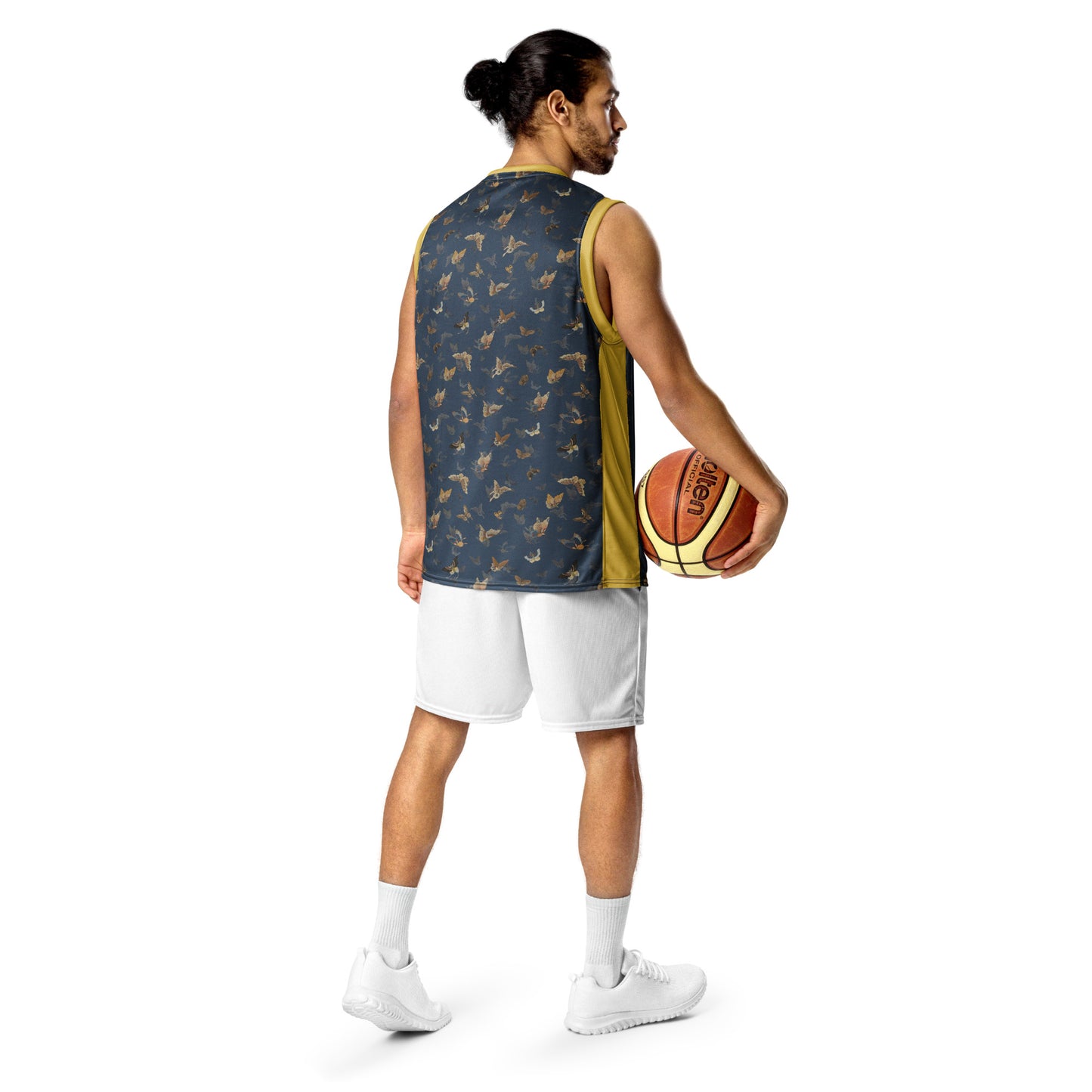 Butterfly dancing｜Recycled unisex basketball jersey｜Dark blue