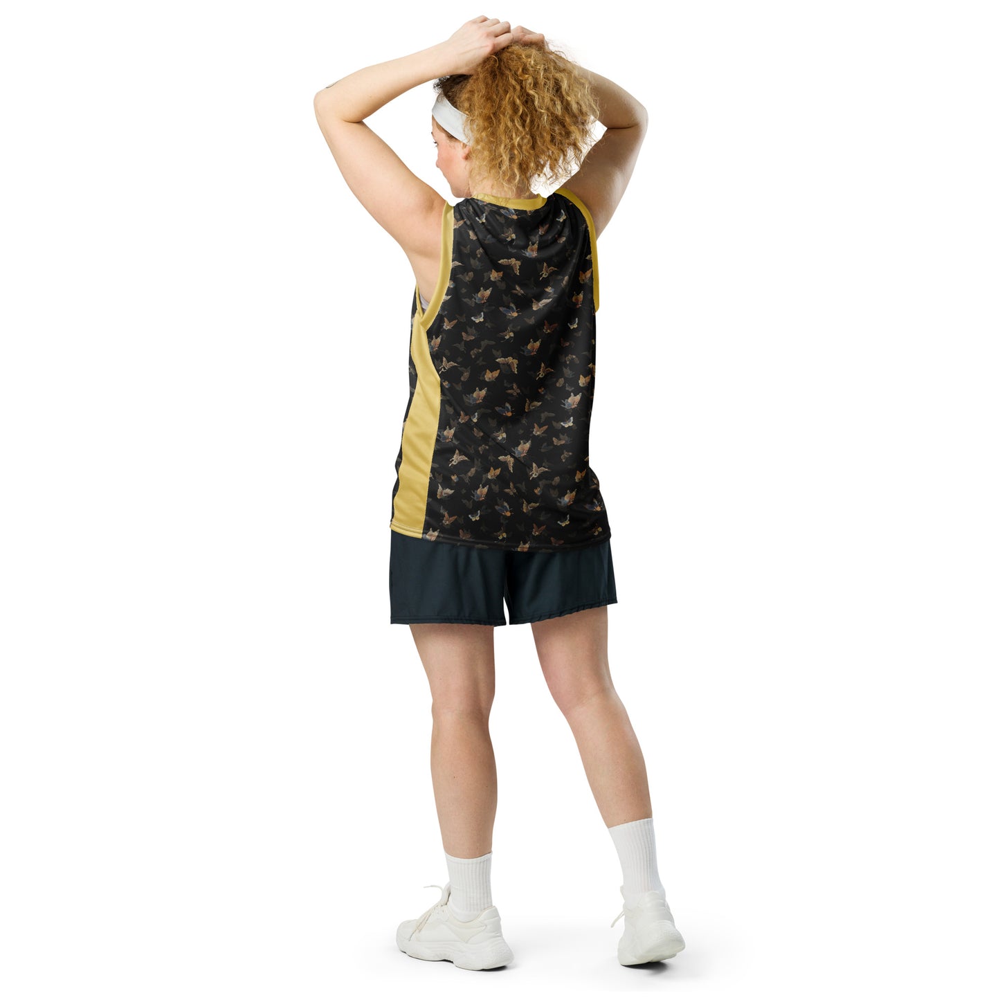 Butterfly dancing｜Recycled unisex basketball jersey｜Black