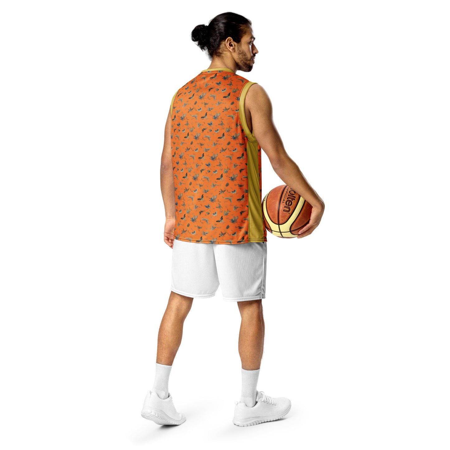 Butterfly dancing｜Recycled unisex basketball jersey｜Orange