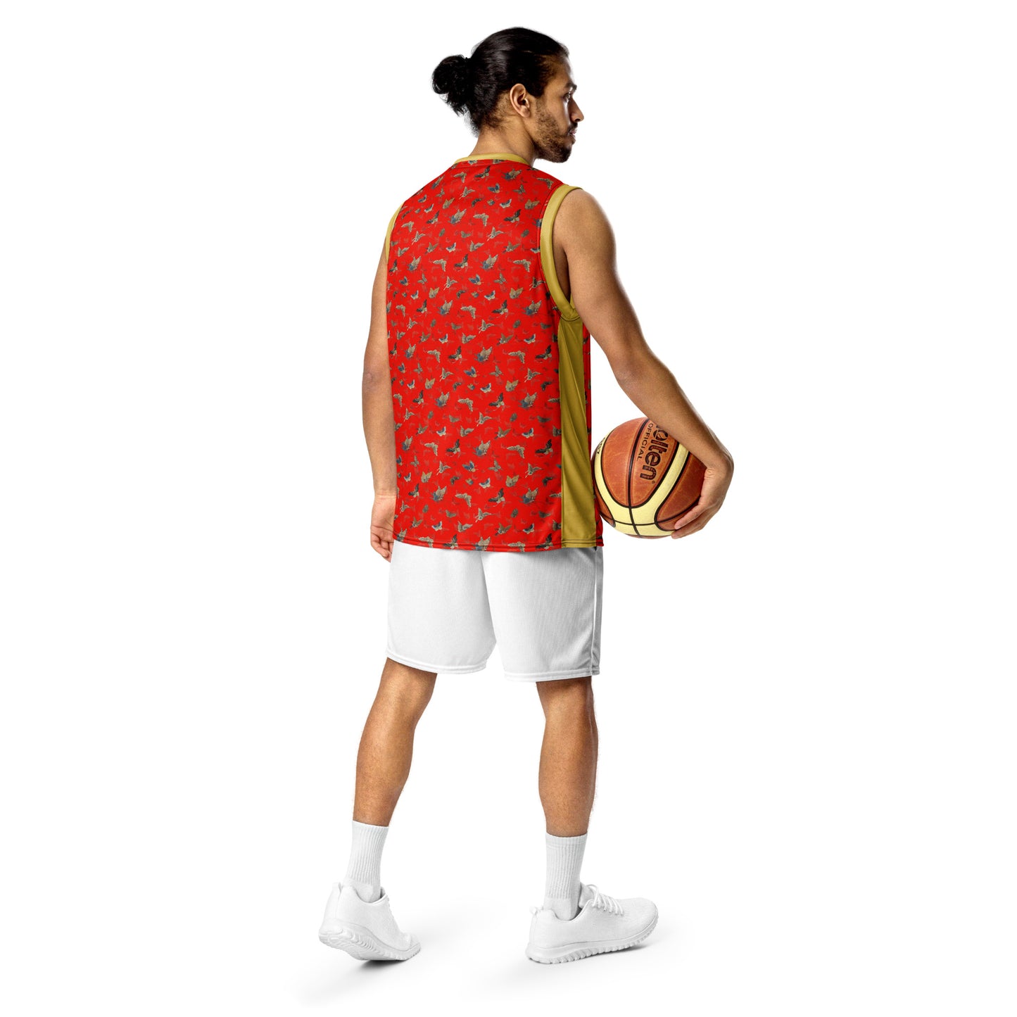 Butterfly dancing｜Recycled unisex basketball jersey｜Garnet red