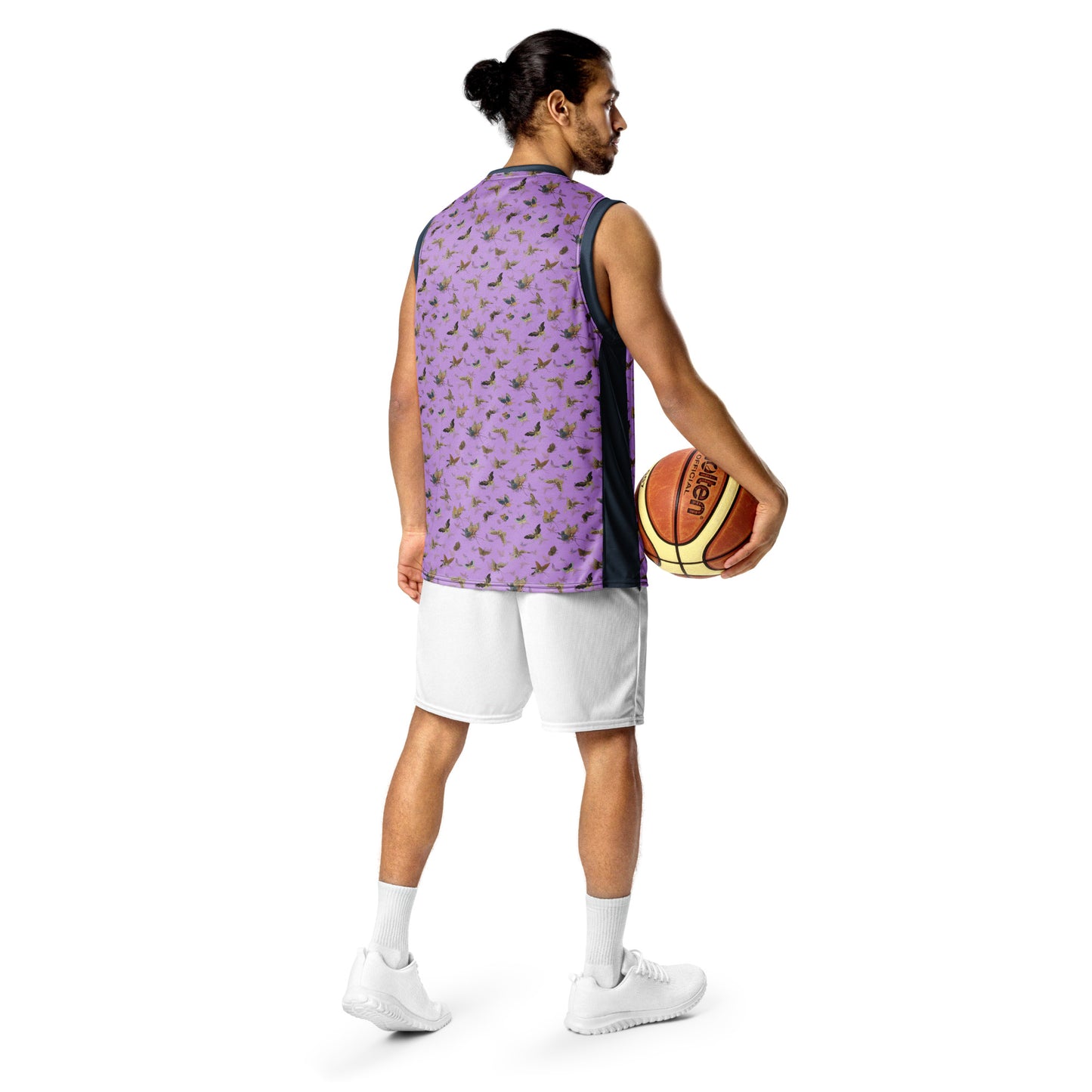 Butterfly dancing｜Recycled unisex basketball jersey｜Lilac