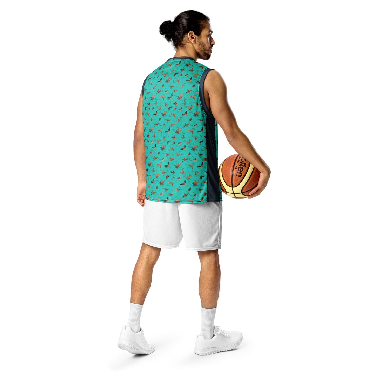 Butterfly dancing｜Recycled unisex basketball jersey｜Turquoise