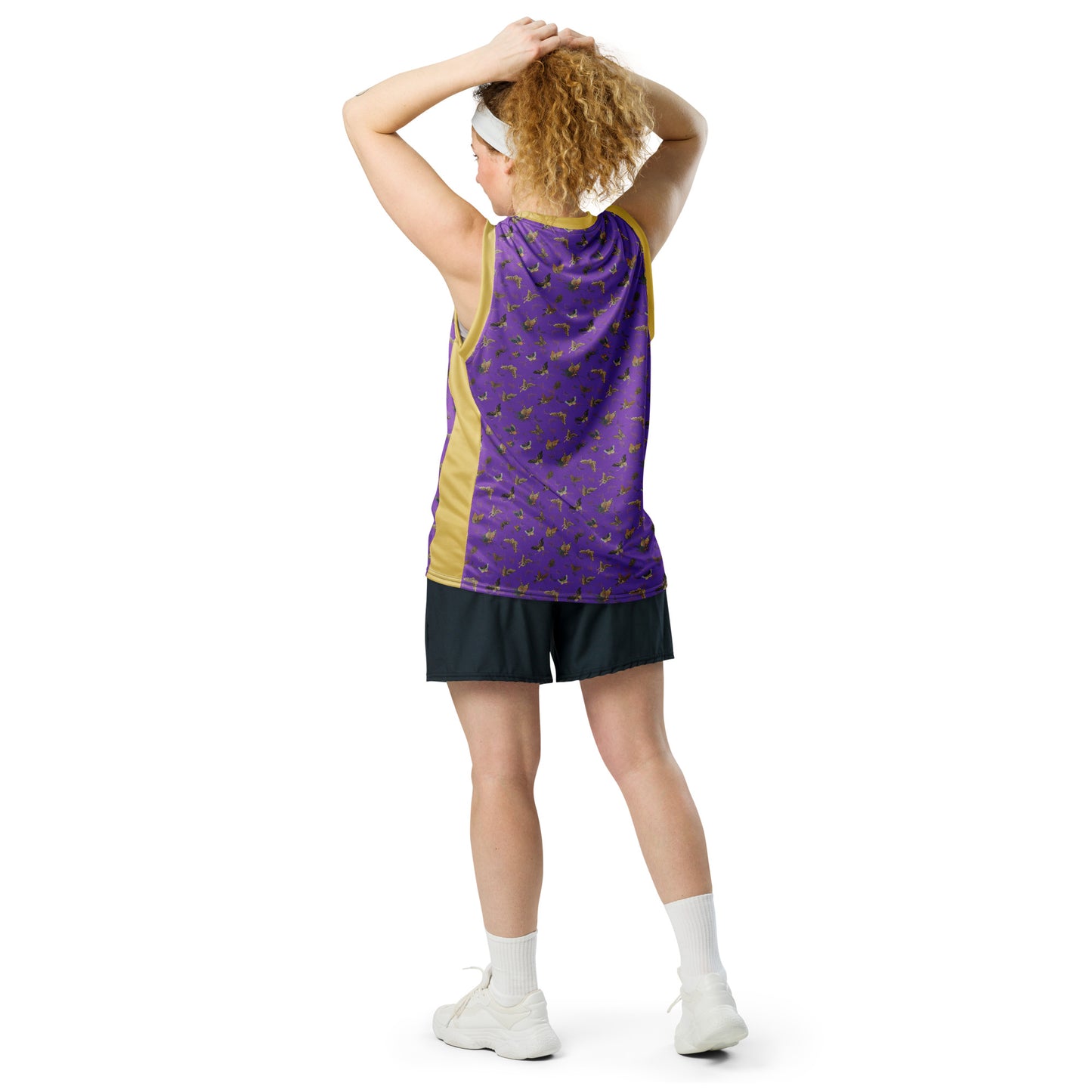 Butterfly dancing｜Recycled unisex basketball jersey｜Purple