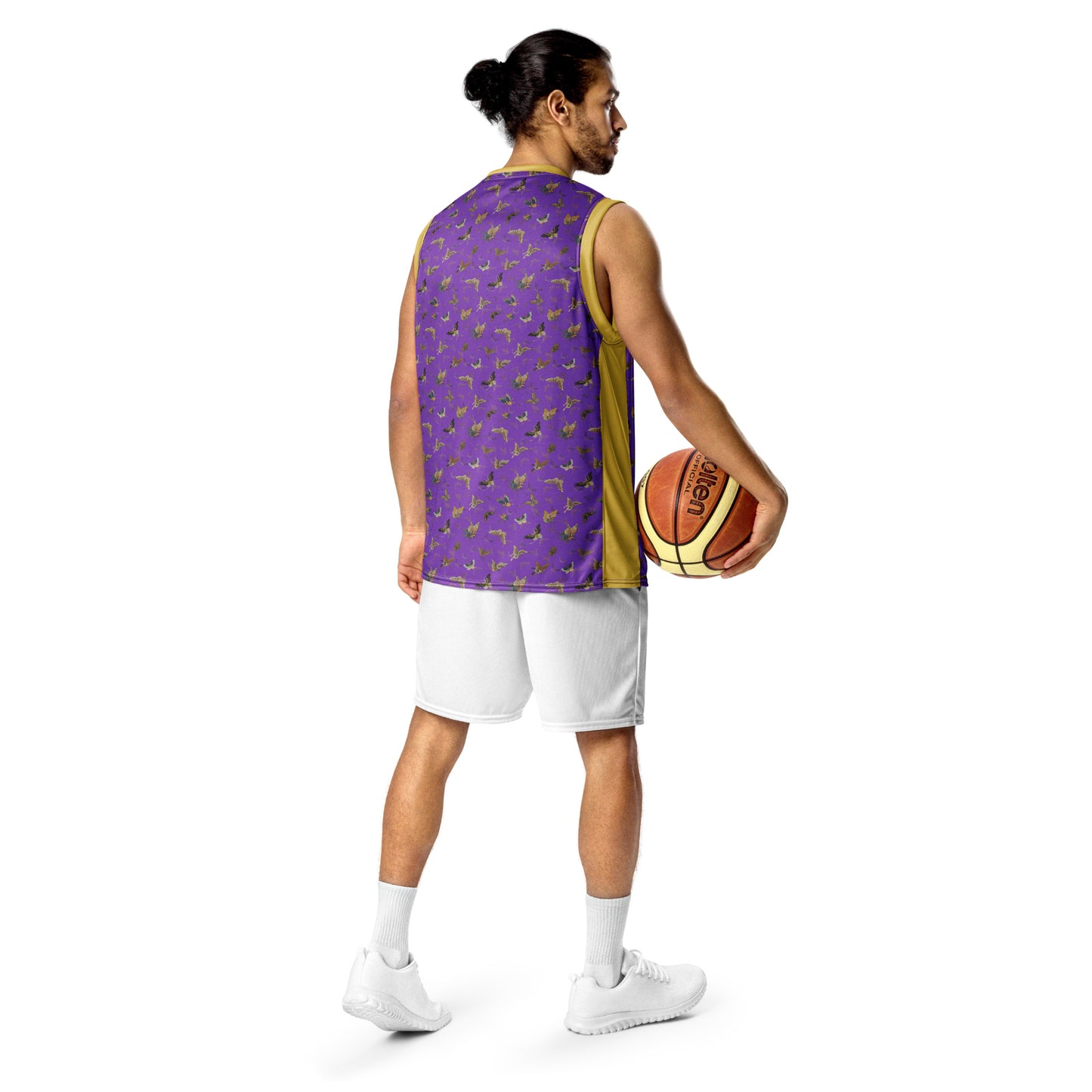 Butterfly dancing｜Recycled unisex basketball jersey｜Purple