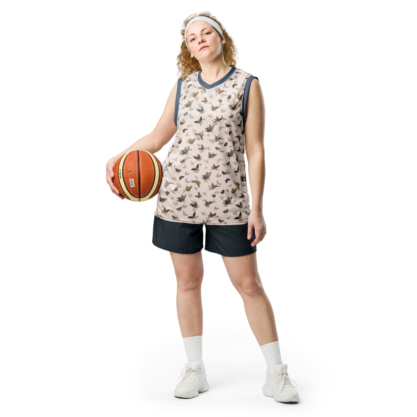 Butterfly dancing｜Recycled unisex basketball jersey｜Fish belly white