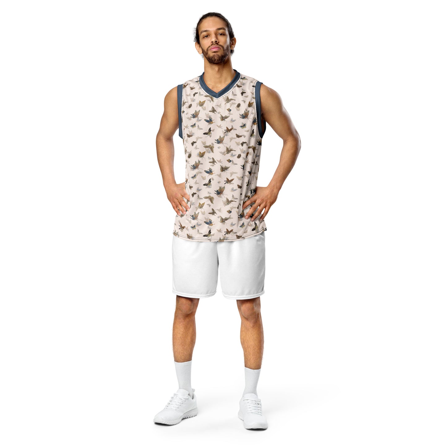 Butterfly dancing｜Recycled unisex basketball jersey｜Fish belly white