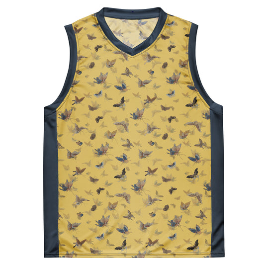 Butterfly dancing｜Recycled unisex basketball jersey｜Gold