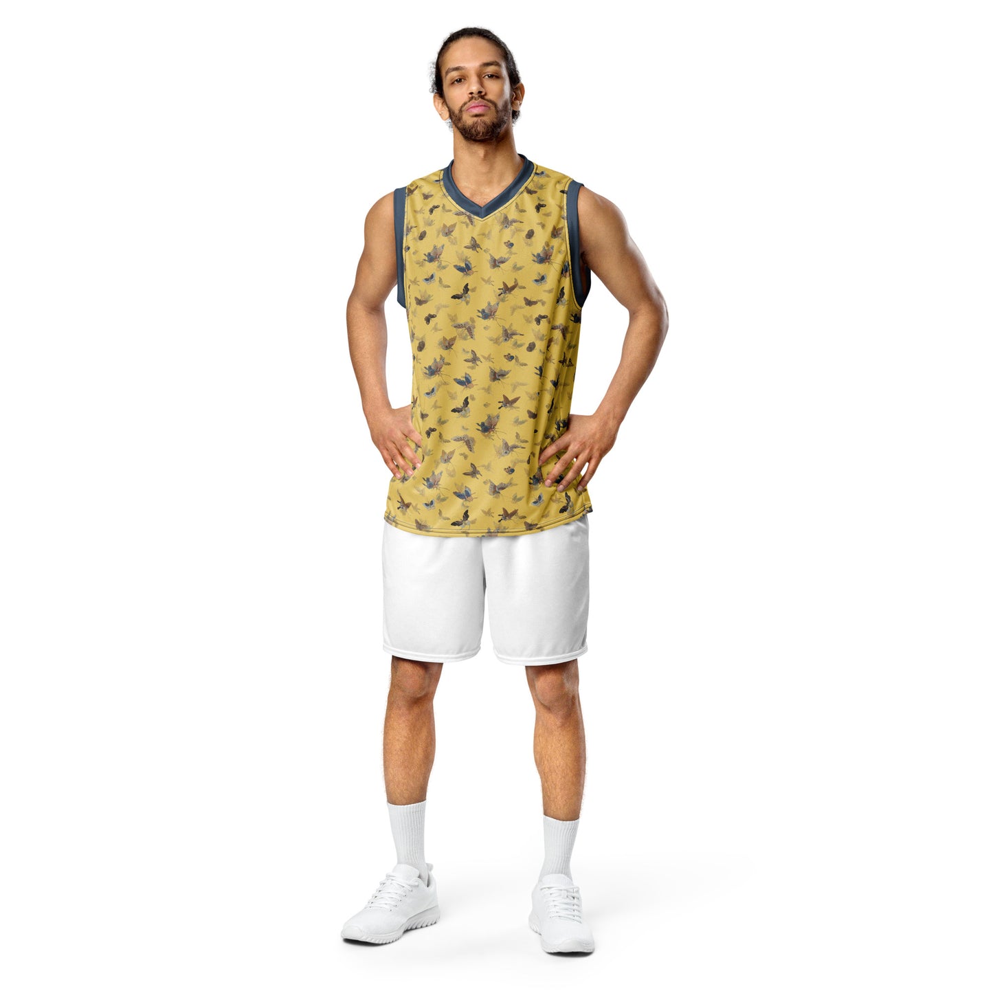 Butterfly dancing｜Recycled unisex basketball jersey｜Gold