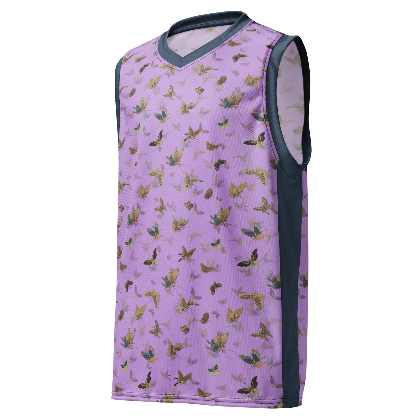 Butterfly dancing｜Recycled unisex basketball jersey｜Lilac