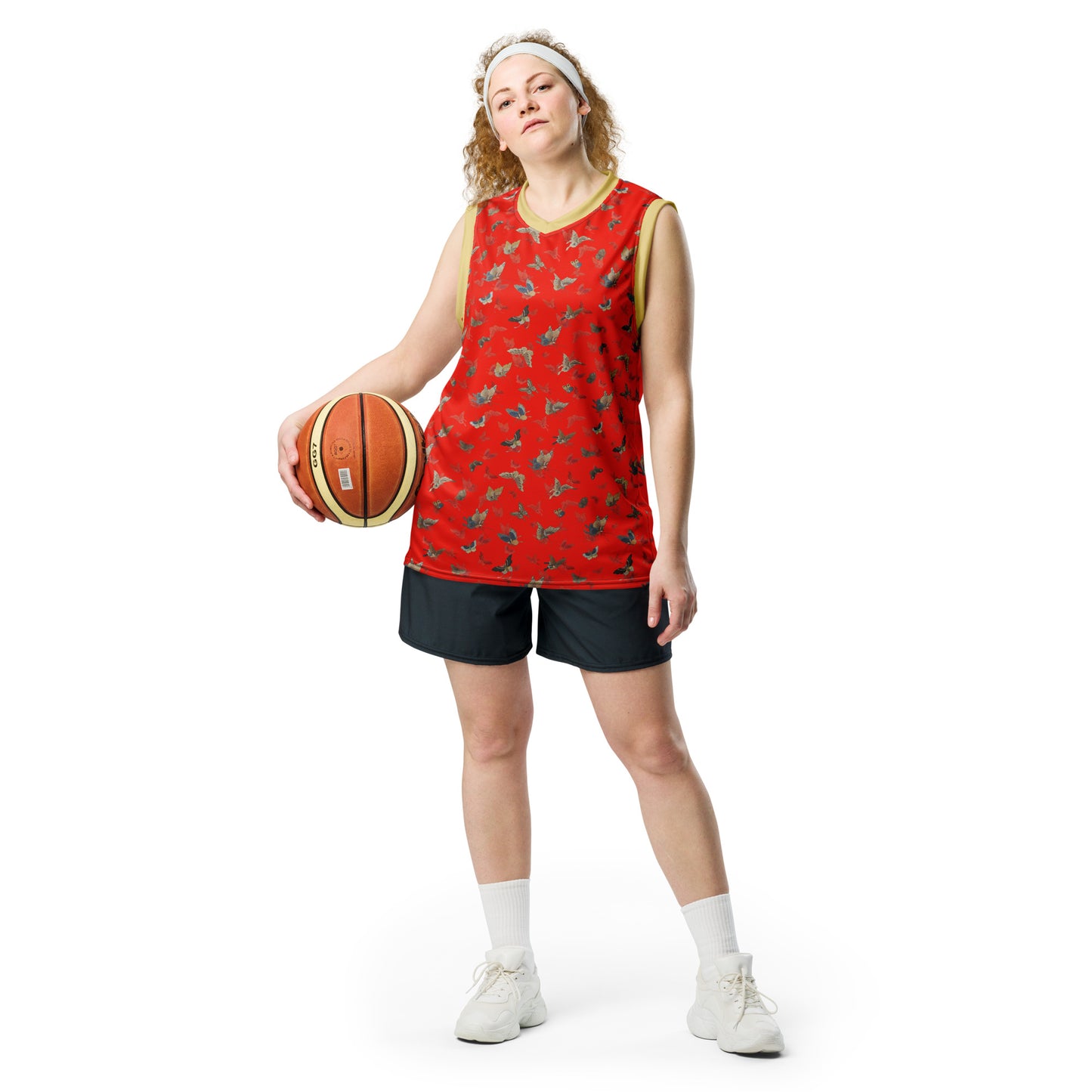 Butterfly dancing｜Recycled unisex basketball jersey｜Garnet red