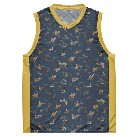 Butterfly dancing｜Recycled unisex basketball jersey｜Dark blue