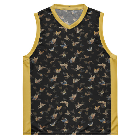 Butterfly dancing｜Recycled unisex basketball jersey｜Black