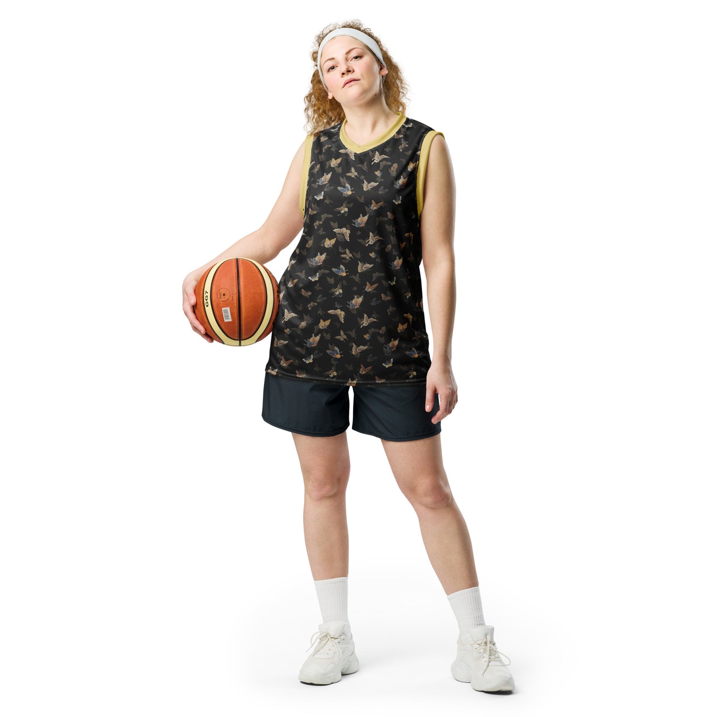 Butterfly dancing｜Recycled unisex basketball jersey｜Black