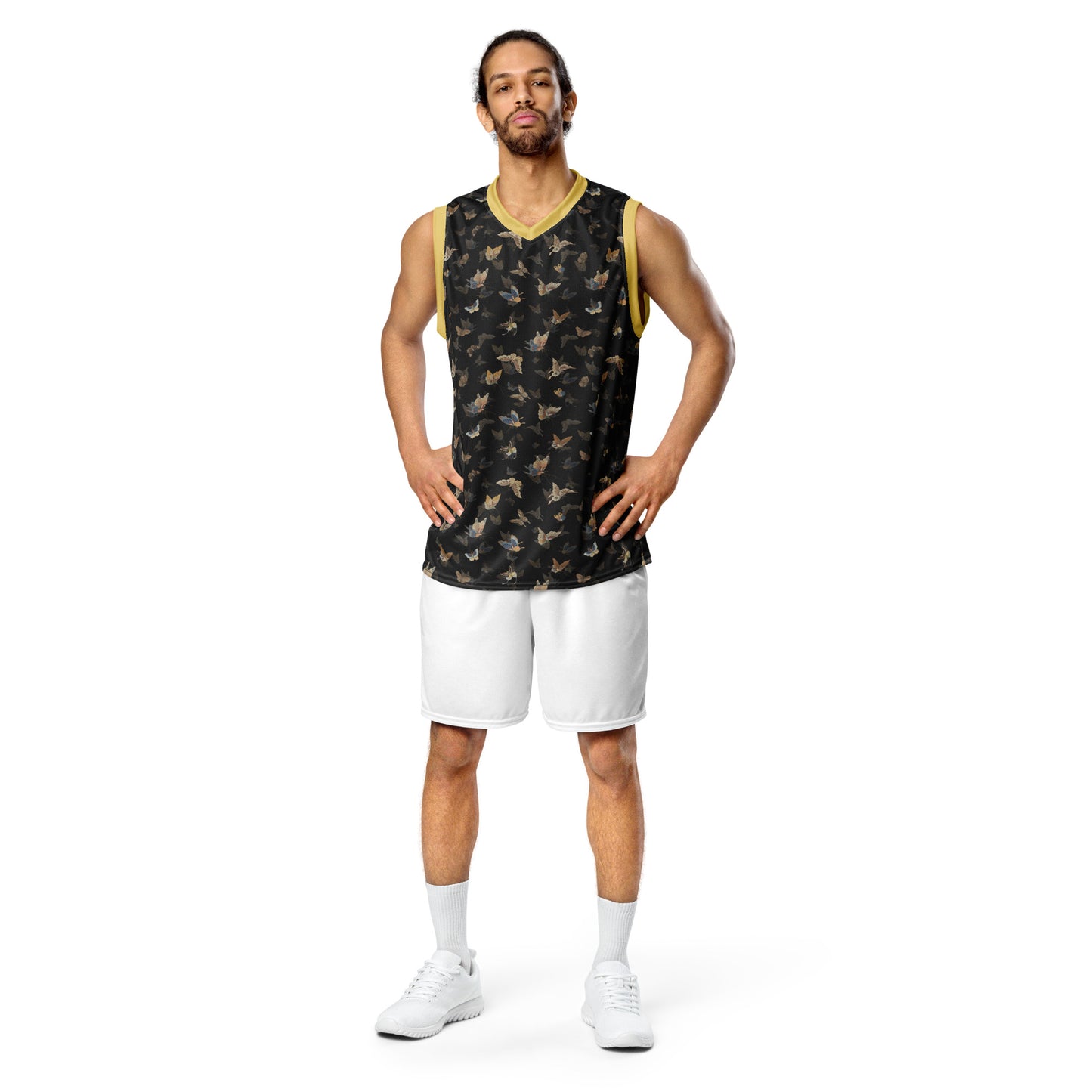 Butterfly dancing｜Recycled unisex basketball jersey｜Black