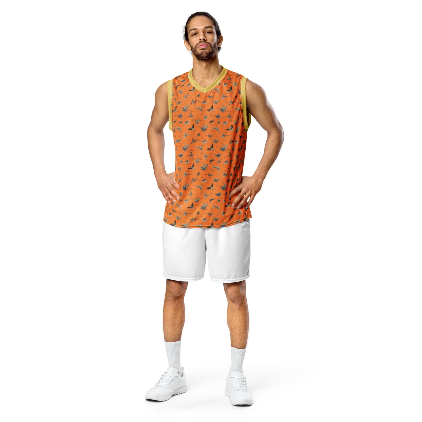 Butterfly dancing｜Recycled unisex basketball jersey｜Orange