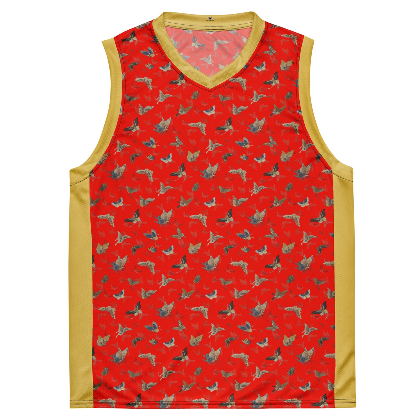 Butterfly dancing｜Recycled unisex basketball jersey｜Garnet red