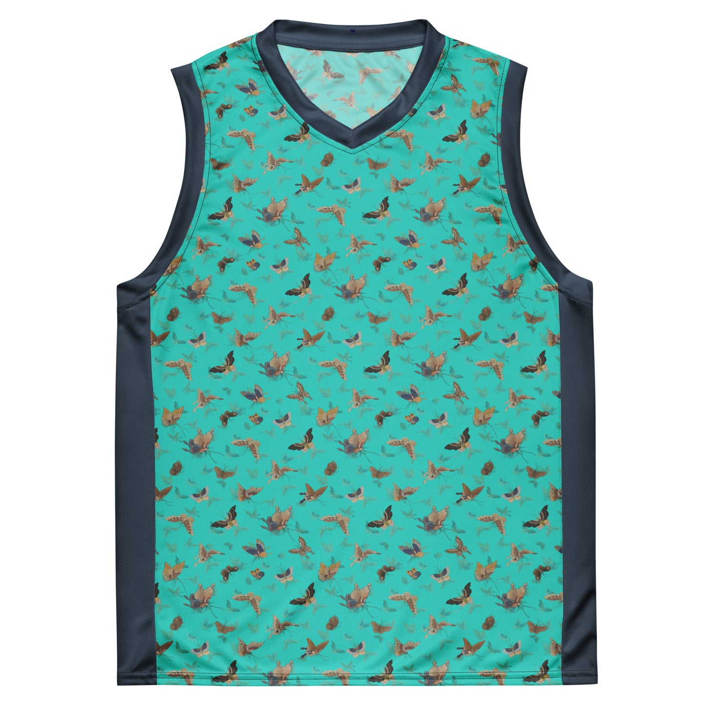 Butterfly dancing｜Recycled unisex basketball jersey｜Turquoise