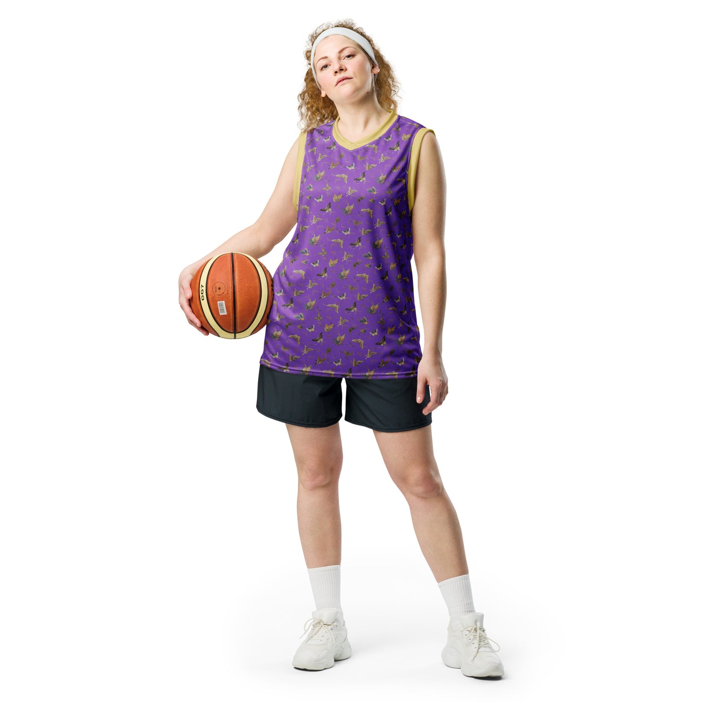 Butterfly dancing｜Recycled unisex basketball jersey｜Purple