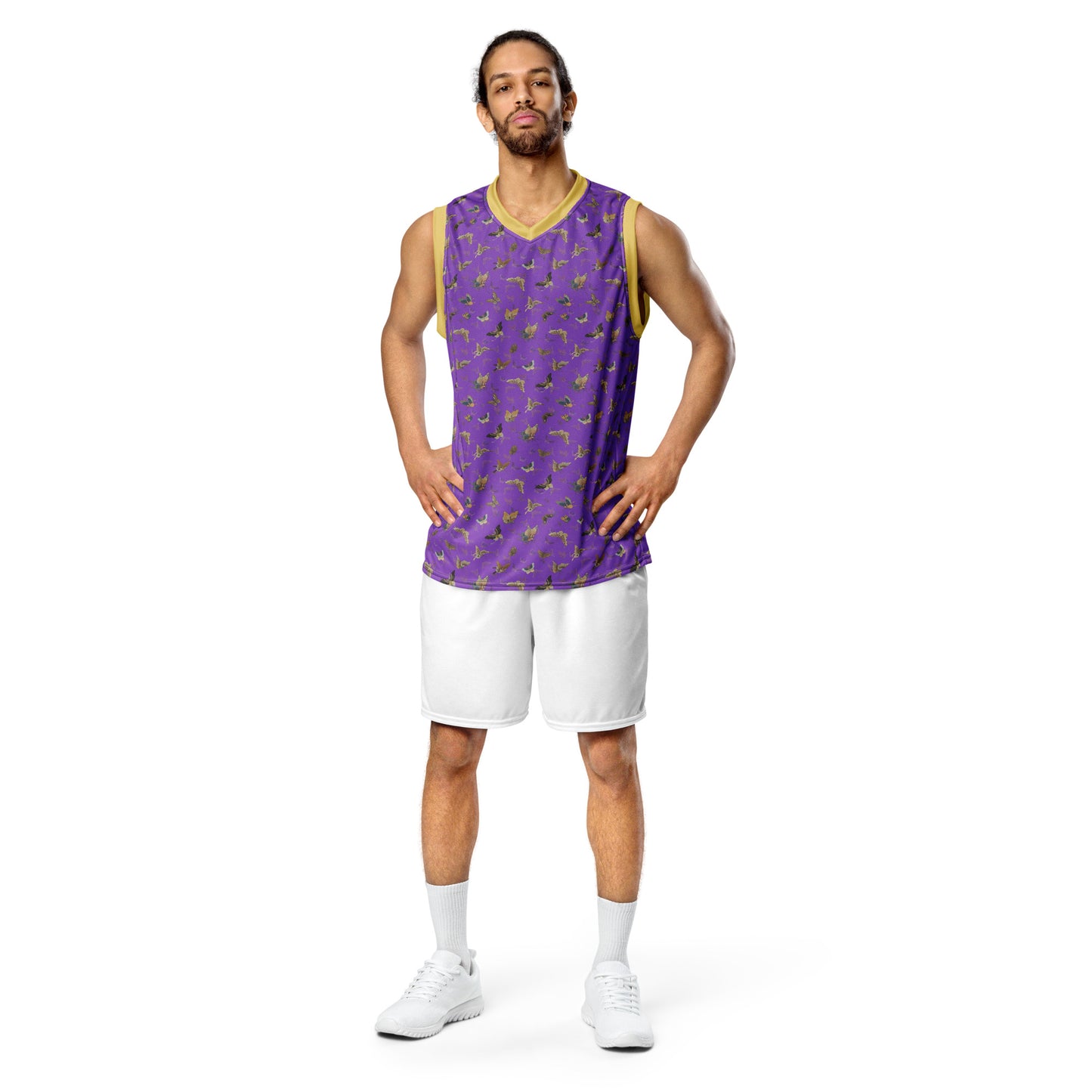 Butterfly dancing｜Recycled unisex basketball jersey｜Purple