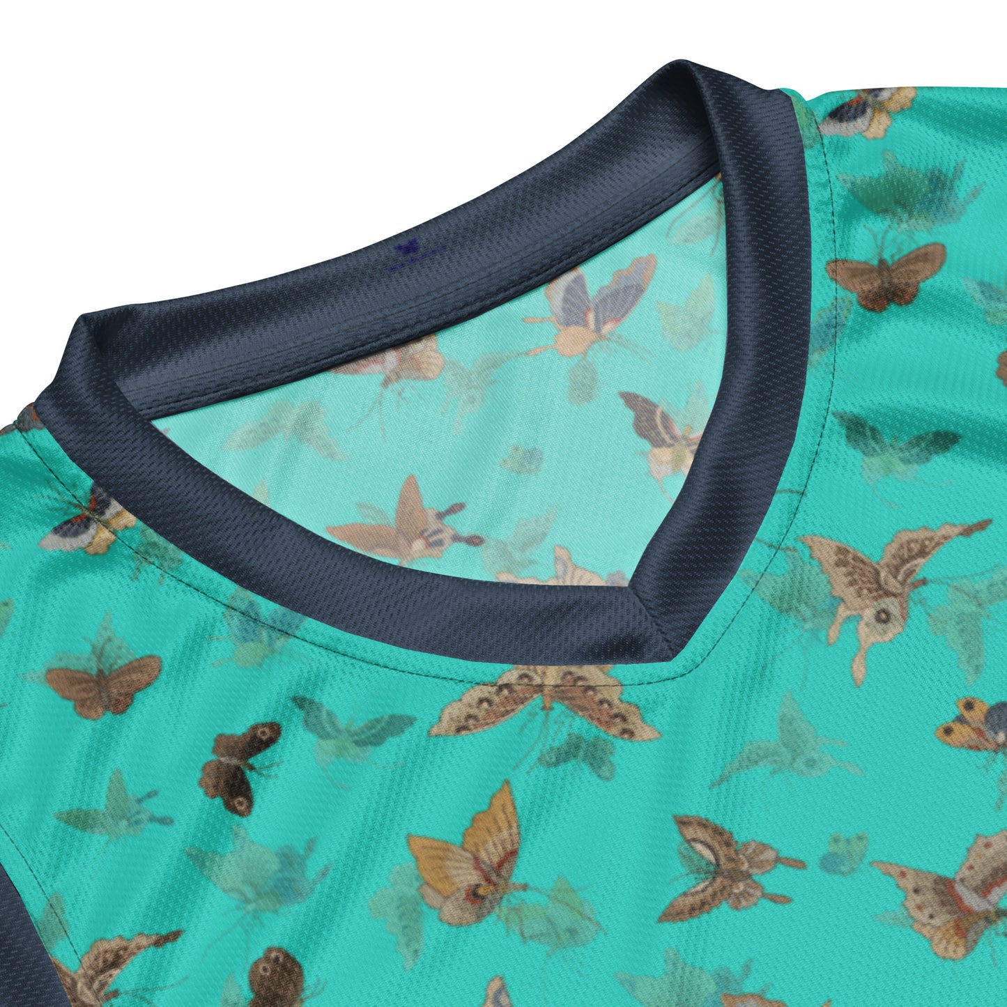 Butterfly dancing｜Recycled unisex basketball jersey｜Turquoise