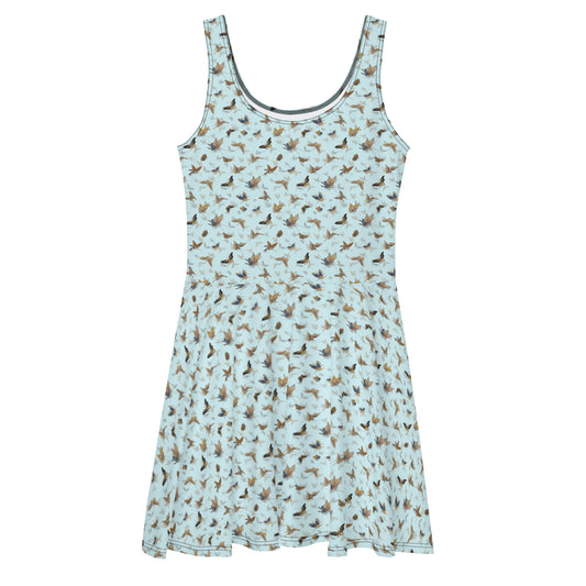 Butterfly dancing｜Skater Dress｜Aqua blue