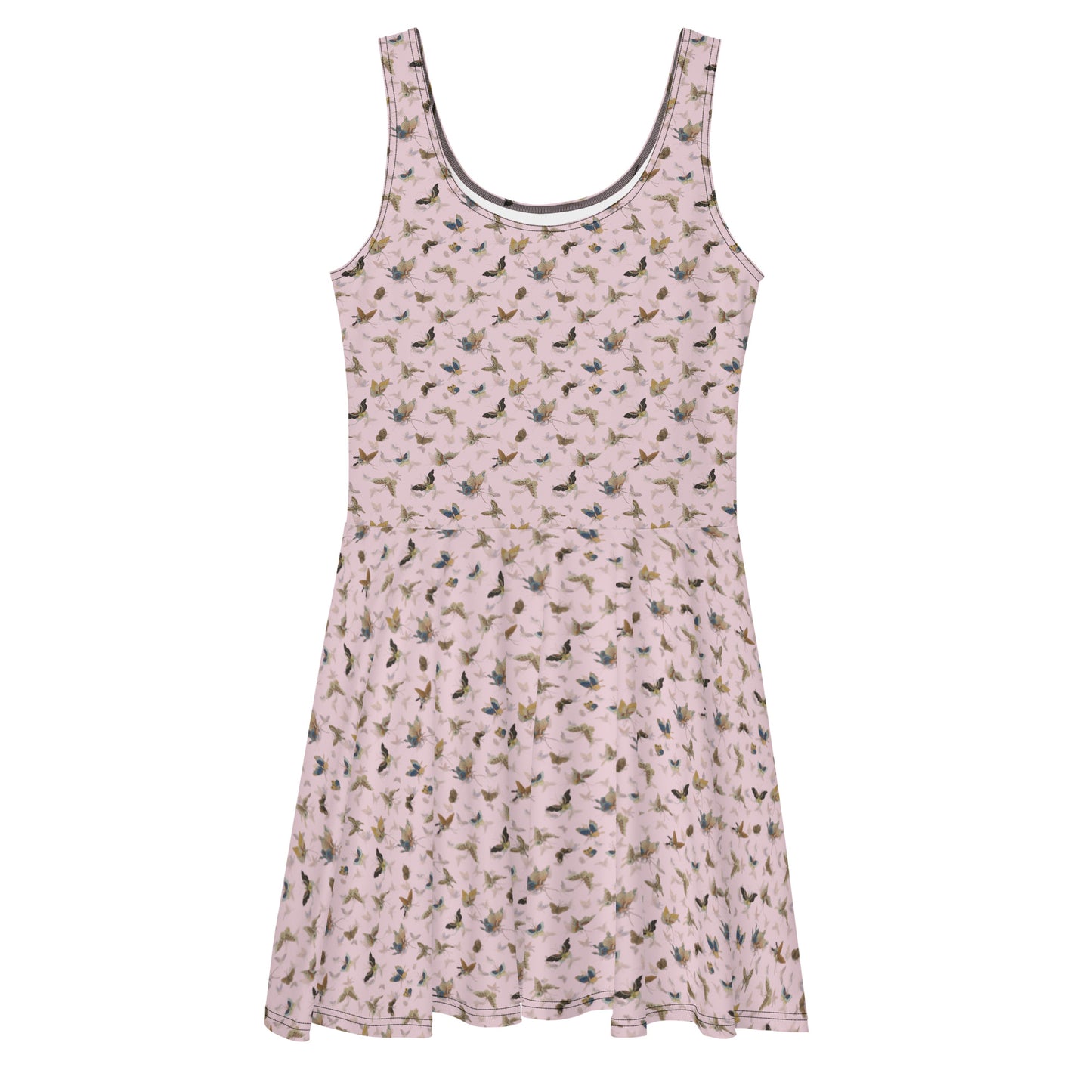 Butterfly dancing｜Skater Dress｜Pale pinkish gray