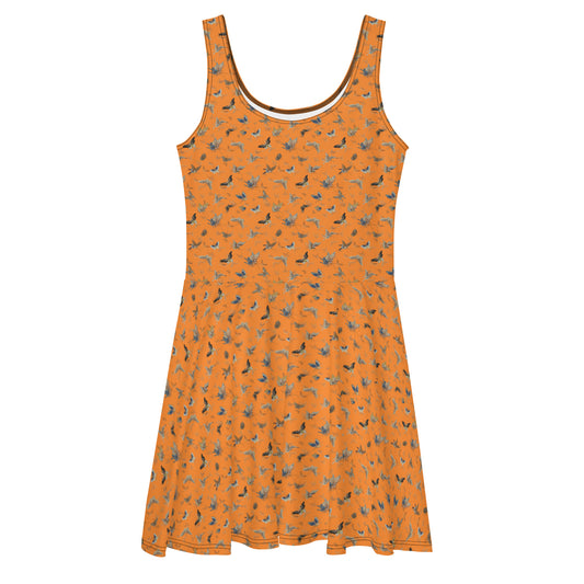 Butterfly dancing｜Skater Dress｜Orange