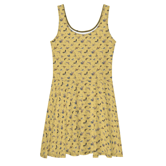 Butterfly dancing｜Skater Dress｜Gold