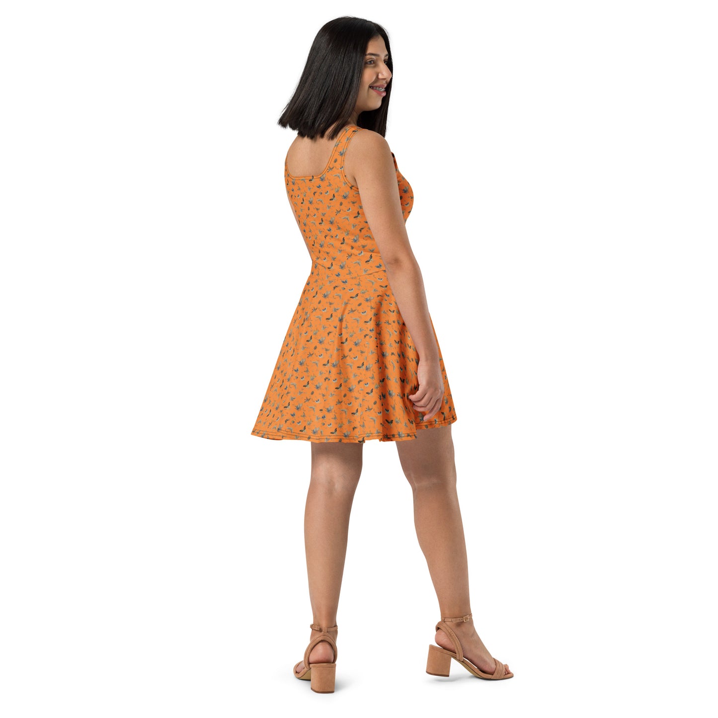 Butterfly dancing｜Skater Dress｜Orange