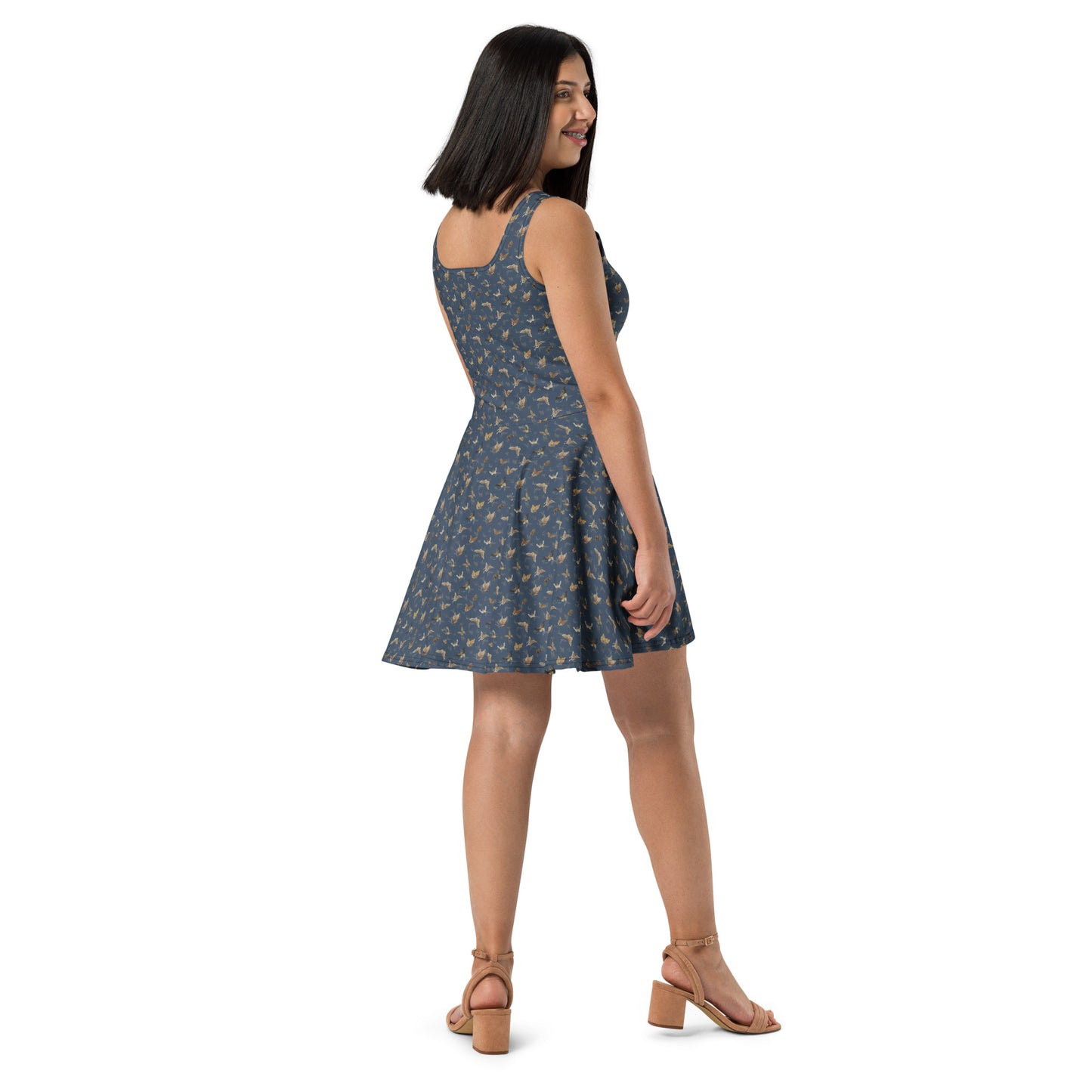 Butterfly dancing｜Skater Dress｜Dark blue