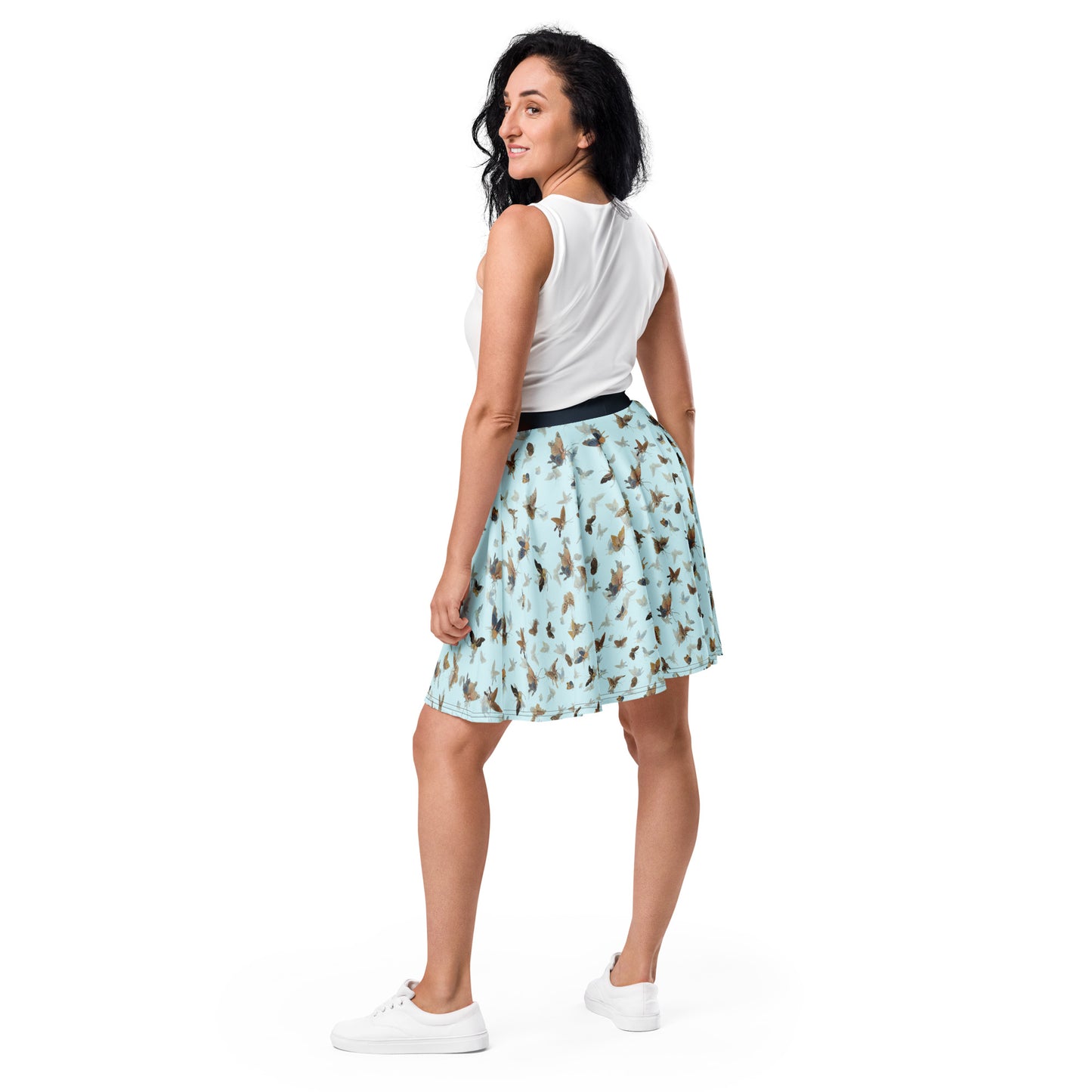 Butterfly dancing｜Skater Skirt｜Aqua blue