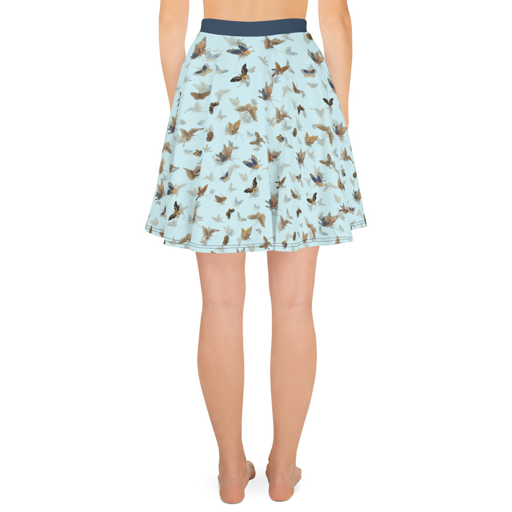 Butterfly dancing｜Skater Skirt｜Aqua blue