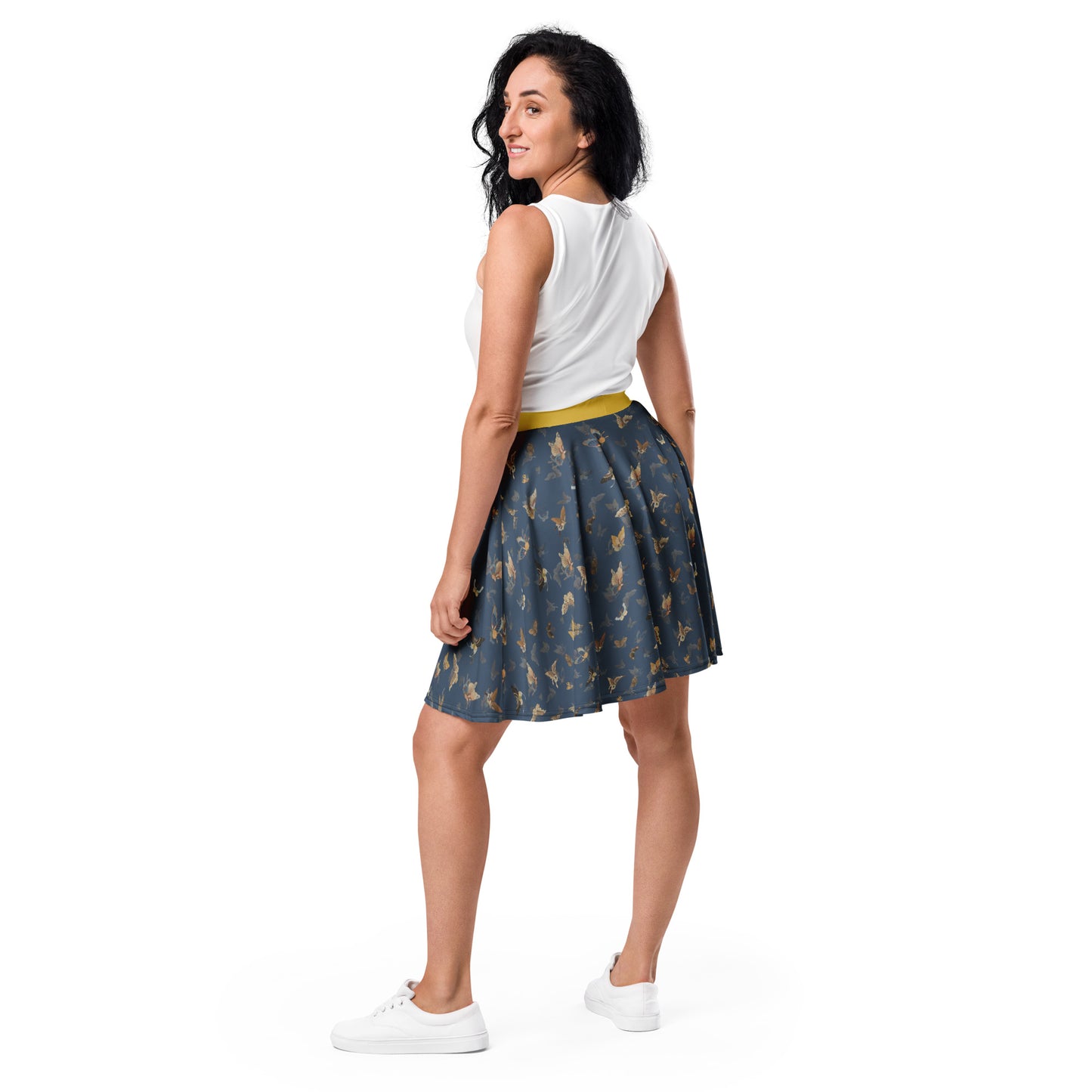 Butterfly dancing｜Skater Skirt｜Dark blue